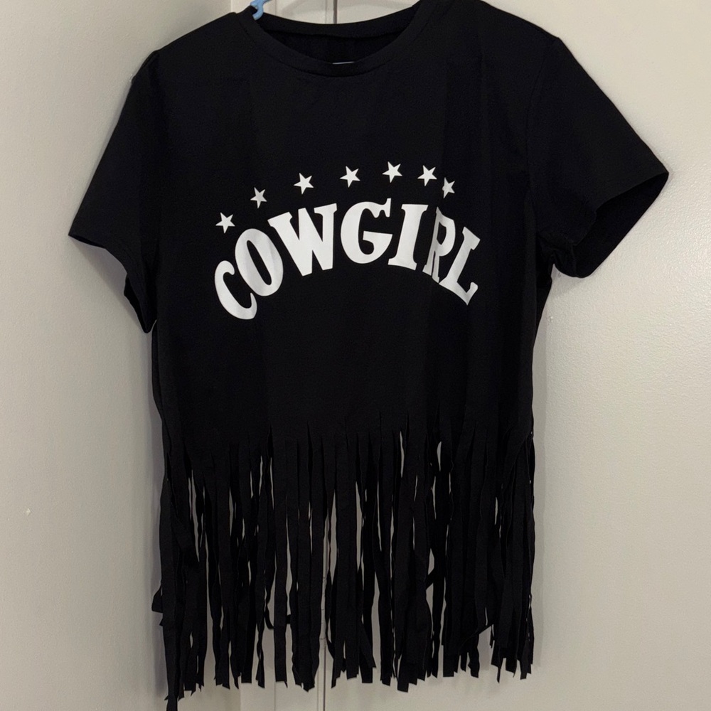 Cowgirl Fringe Graphic Tee - Black